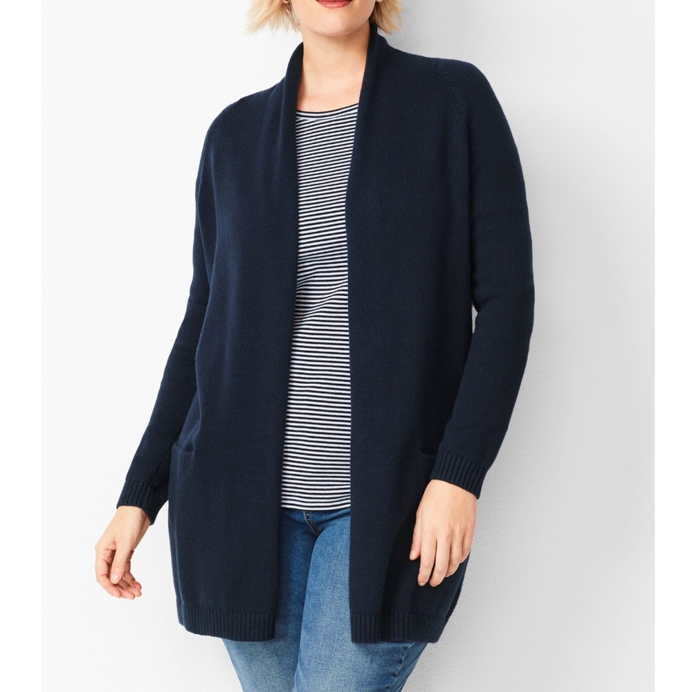 Talbots Shawl-Collar Duster Sweater Cardigan Size 2X Petite